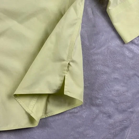 Foxcroft Dress Shirt 3/4 Sleeve Button Up Sz 14 Yellow Cotton Office Casual Top - Picture 7 of 13